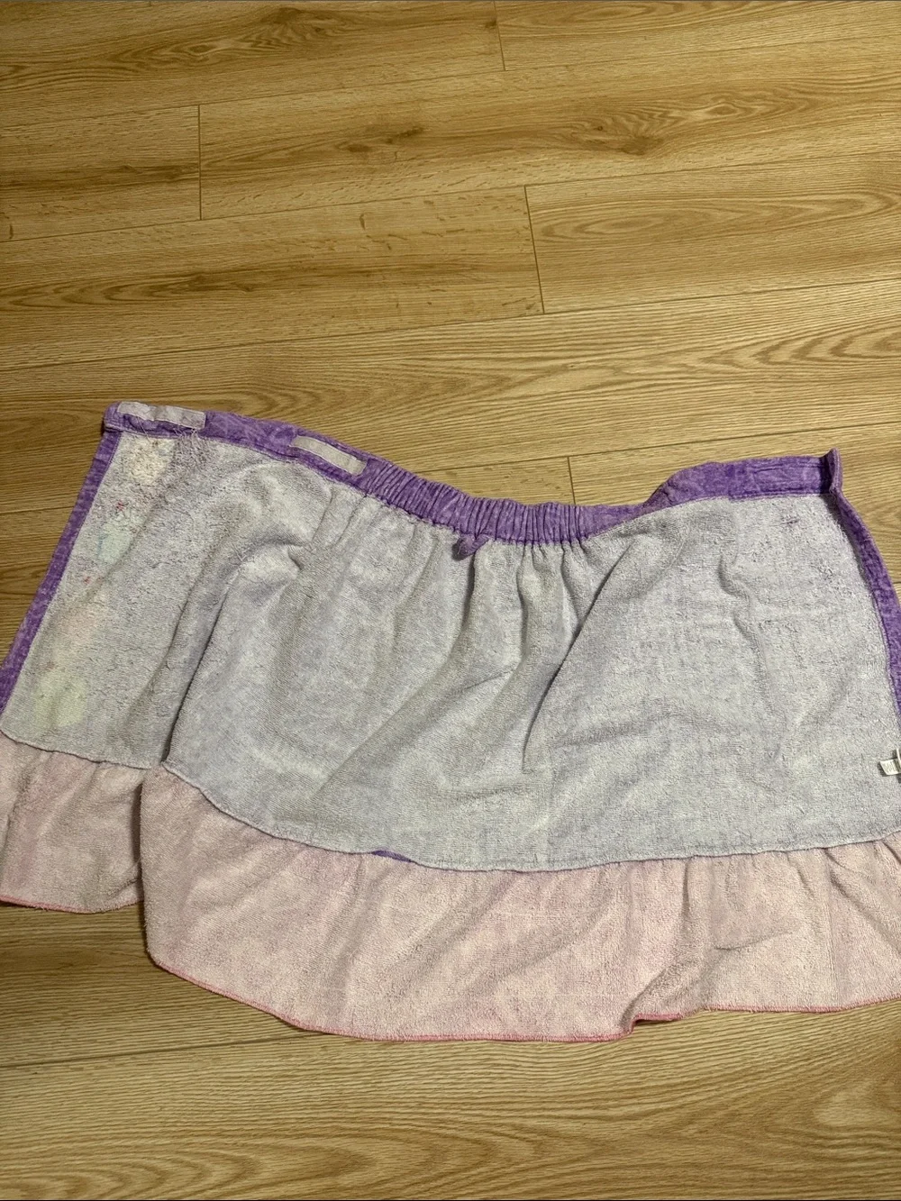 Justice Lilac and Purple Plush Velcro Towel Wrap with Cupcakes